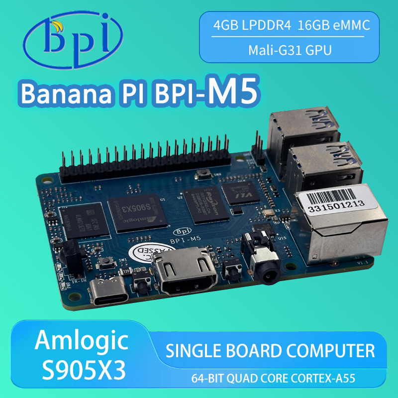 Banana Pi Bpi-M5 - บานาน่าพีไอ BPI-M5 แรม 4GB LPDDR4 หน่วยความจำ
